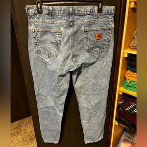 Distressed | Carhartt | Carpenter Dungarees Jeans | Blue | 36Wx30L | W/Fraying